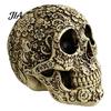 Halloween Tischdekorationen Kreative Totenkopfblumen Skulptur, Menschlicher Kopf Skelett Statue, Sammlerfigur Geschenke für Erwachsene Heimdeko,