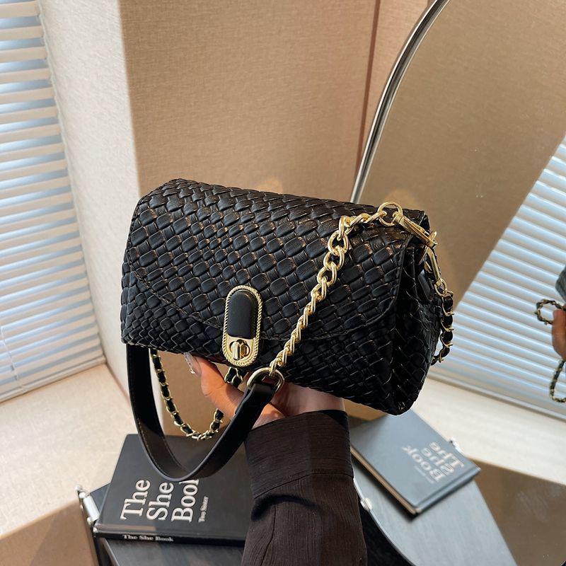 Tkana torba crossbody damska z łańcuszkiem 2025: Wszechstronna, Modna, Luksusowa Torba na Ramię w Stylu Francuskim