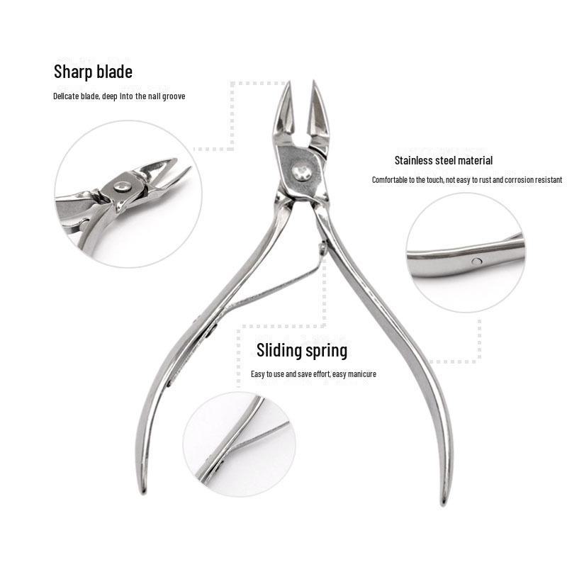 Professional Stainless Steel Nail Care Set: Cuticle Scissors, Barbed Nail Groove Scissors, Manicure Pliers, and Clippers