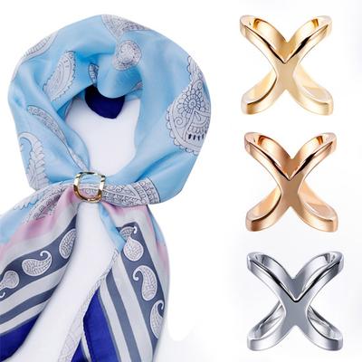Scarf Button X-Type Design Compact Size Versatile Alloy Scarf Clasp Scarves Brooches Clothes Scarf Fastener Outfit Accessory