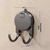 Durable No Drill Suction Cup Double Hook Wall Organizer Removable Bathroom Hooks Press Type Key Clothes Hook Home