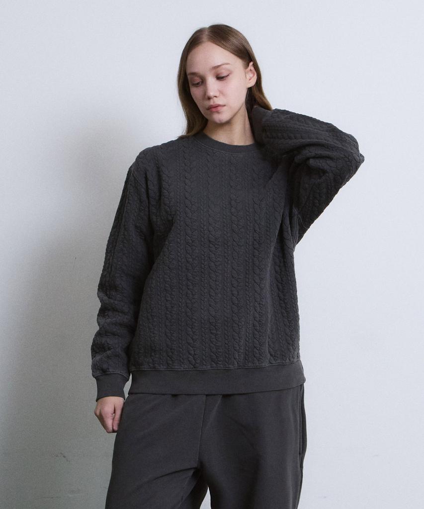 ADERNM Granma Cable Sweatshirts (Charcoal)