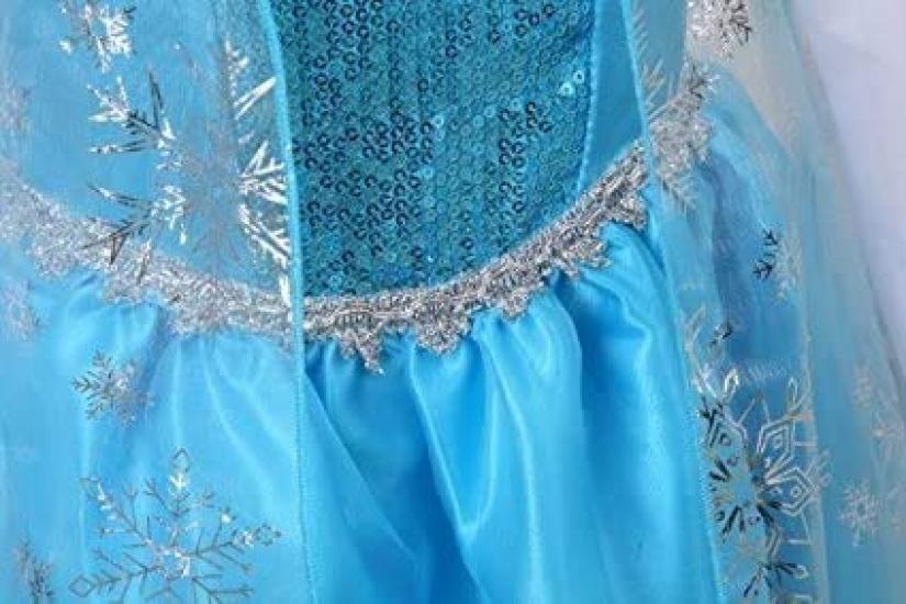 Princess Dress for Kids Cosplay Costume Luxury Set Blue Ribbon Heart Magic Original 120cm UT302A [CREDIBLE] 9-piece - (Princess Dress, Gloves, Tiara,