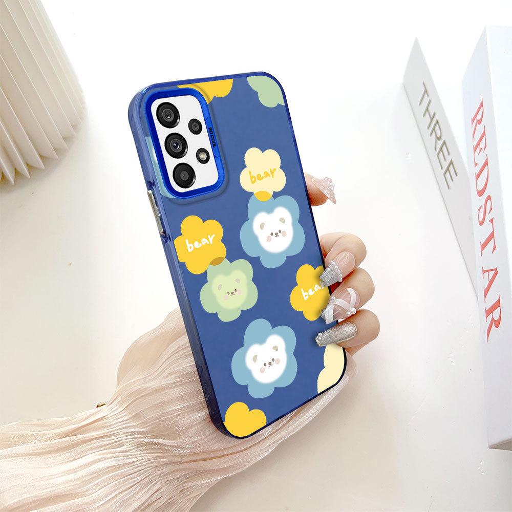 

Окрашенный узор, цветной серебристый, двухсторонний, жесткий, противоударный чехол для телефона Samsung Samsung F15 5G синий