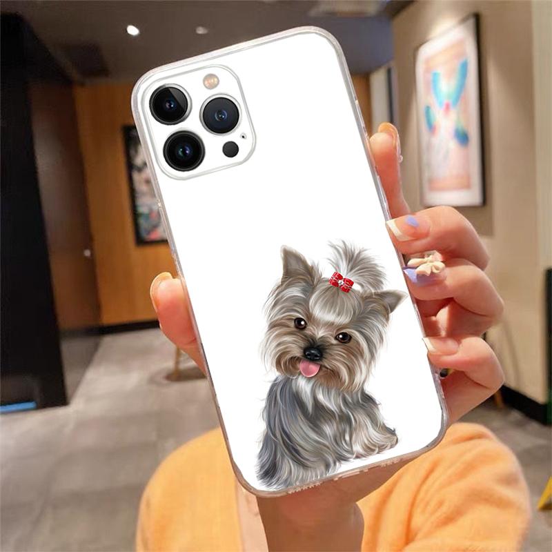 Phone Case For Iphone 17 Pro Max Air 16 15 14 13 Pro Max 15 16 Pro 15Plus Cute Yorkshire Terrier Dog Case Funda Capa Cell