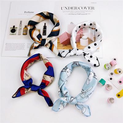 Cotton And Linen Small Square Scarf Silk Scarf Women'S Spring And Autumn New Style Artistic And Versatile Fashionable Temperament Headband Scarf