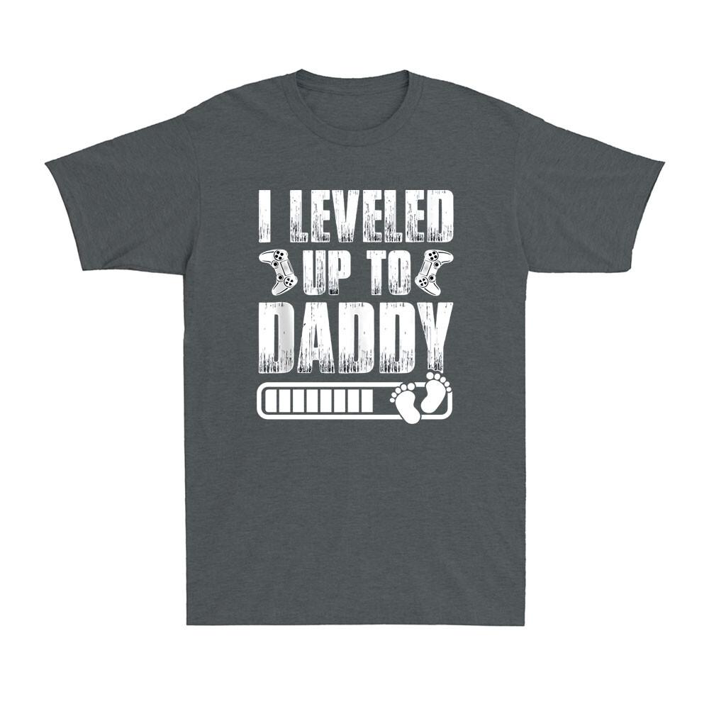 I Leveled Up To Daddy Funny Gamer New Father Birth Gift Vintage Men T-shirt XXXXL