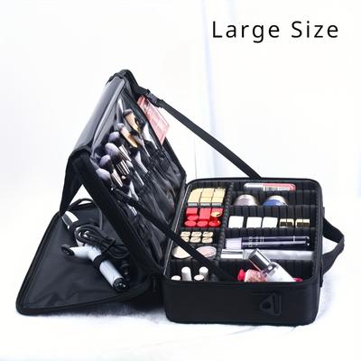 1 Stück Professionelle Make-up-Tasche mit großer Kapazität und verstellbaren Trennwänden, Tragbare Kosmetik-Organizer-Box, Beauty-Reiseetui mit Griff