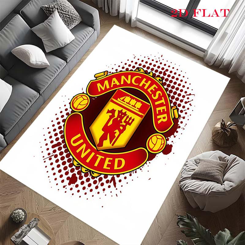 Tappeto Man Utd per Soggiorno Camera da Letto Casa Decorazione Divano, Tappetino Antiscivolo per Giochi Bambini