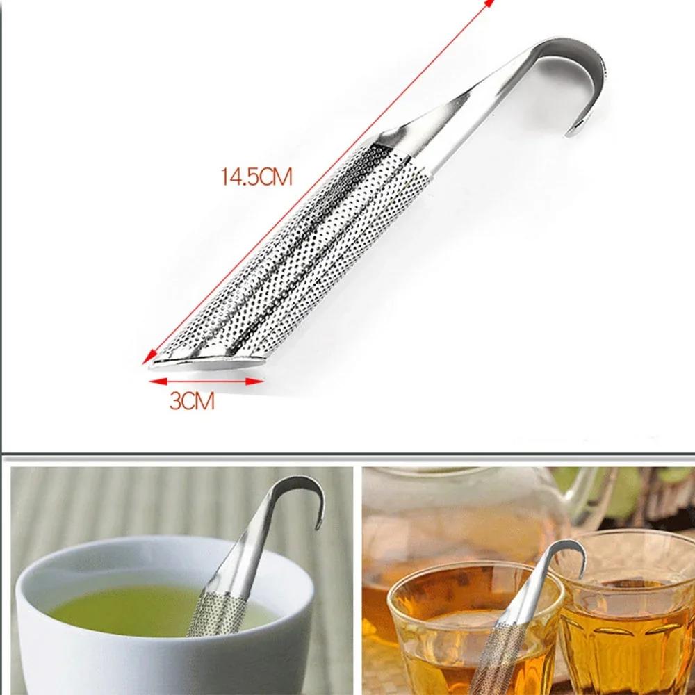1 Pc Tea Strainer Stainless Steel Infuser Pipe Design Touch Feel Holder Tool Tea Spoon Infuser Filter
