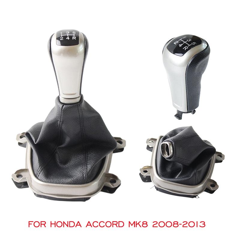 For Honda Accord MK8 2008 2009 2010 2011 2012 2013 5 Speed Gear Shift Knob Head Gaiter Boot Cover Manual Lever Car Accessories