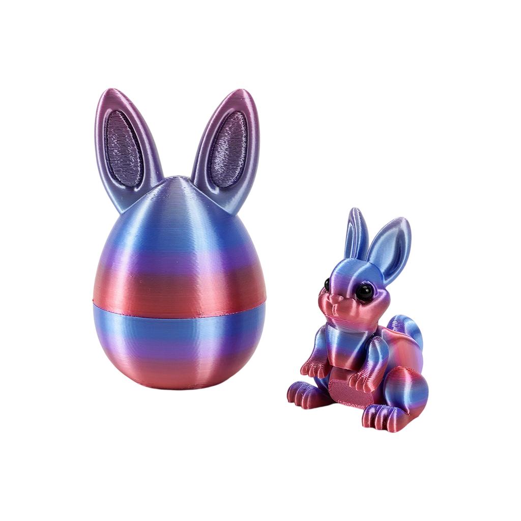 3D Printed Easter Eggs, Including A Bunny, Easter Surprise Bunny Eggs, 3D Printed Animals, Easter Basket Stuffing, Stress-relieving Toy Gifts.4pcs