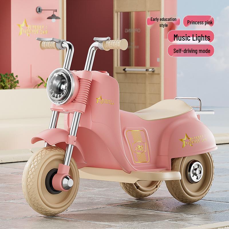 Rechargeable Kids' Electric Tricycle - Remote Control Ride-On Motorcycle for Boys & Girls.