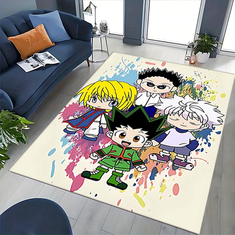 1pc Hunter x Hunter Chair Mat - Office Desk Pad with Leorio, Gon, Killua, and Hisoka for Home Decor, Seasonal Gift, Anti-Slip Carpet, Office, Living R