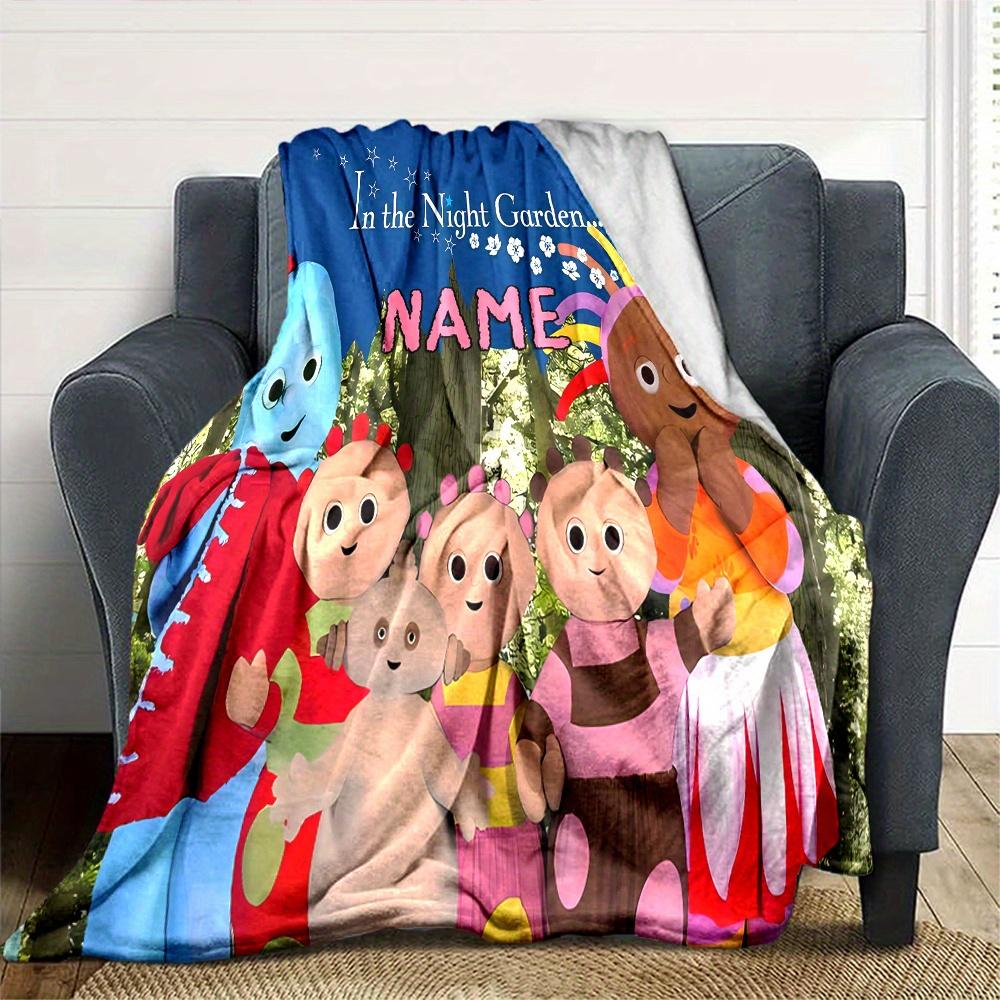 In The Night Garden Characters And Forest Scene Flannel Blanket Soft And Cozy Custom Name Gift For All Holidays Home Decor Office Nap Outdoor Holiday