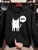 Men's Casual Cat Graphic Pullover Hoodie Soft Cotton Blend Loose Fit Streetwear Sweatshirt with Drawstring& Kangaroo Pocket All Se