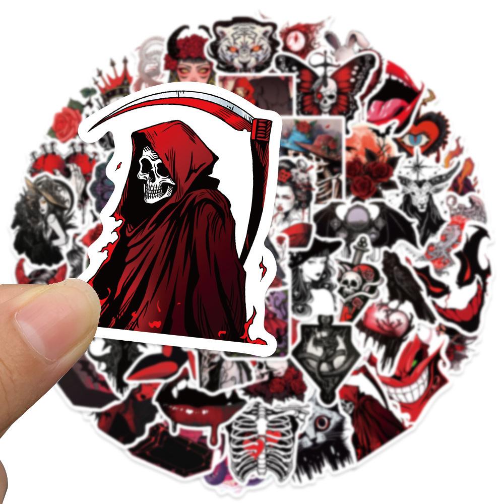 10 30 50Pcs Punk Horror Gothic Skull Witch Stickers Vintage Decals Laptop Motorcycle Skateboard Phone Cool Waterproof Sticker