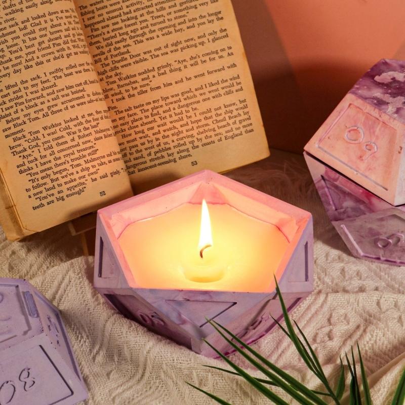 Dices Shape Silicone Mold DIY Epoxy Resin Candlestick Molds Jewelry Storage Box Table Ornament Making Tool Easy to Clean