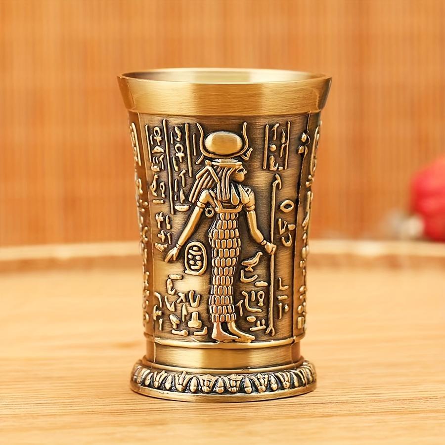 1 Stück 50 ml Vintage-Weinglas, ägyptisches Schnapsglas, langlebiges Metall, Cocktails, Weinbecher, Haushaltstrinkgeschirr, Tasse im nahöstlichen Stil