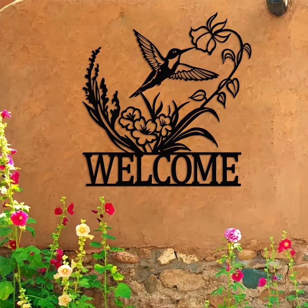 Minimalist Metal Wall Decorations: Owl, Butterfly and Hummingbird Welcome Signs - for Indoor/outdoor Use