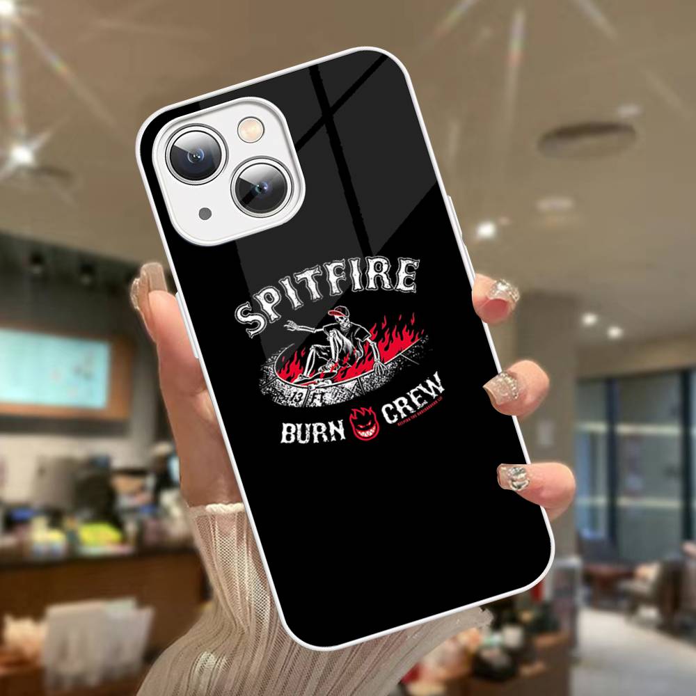 

Модный скейтборд S-Spitfire для iPhone 14 13 12 Mini 11 Pro XS Max X XR 14 Plus Закаленное стекло iphone 14