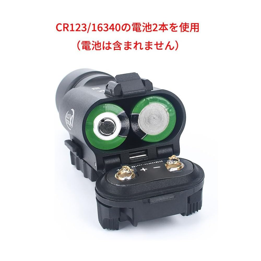 WADSN X300 Type Compact Tactical Flashlight, Approx. 400 Lumens, 20mm Scout Light for Airsoft (Black)