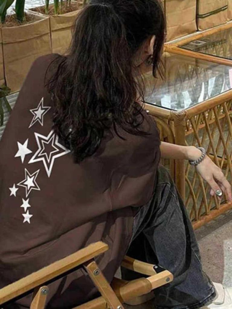 Plus-Size Trendy American Cotton Summer T-Shirt for Women – Loose, Hip-Hop Style, Short-Sleeved Top for Students