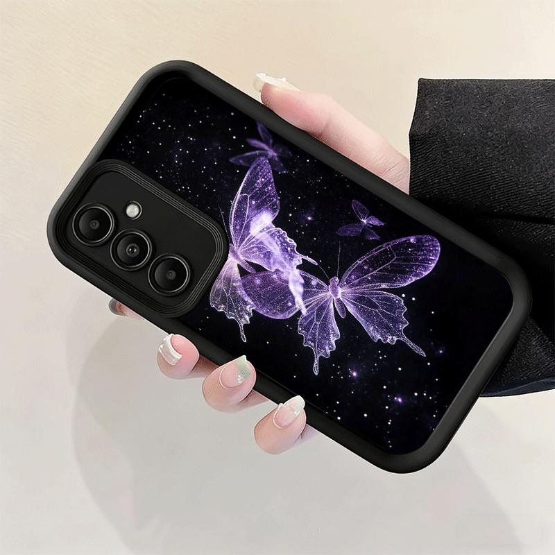 Phone Case for Samsung Galaxy A17 A16 A15 A14 A13 Beautiful Purple Butterfly A56 A36 A26 A55 A35 A25 A54 A34 A24 A53 A33 A23 A07