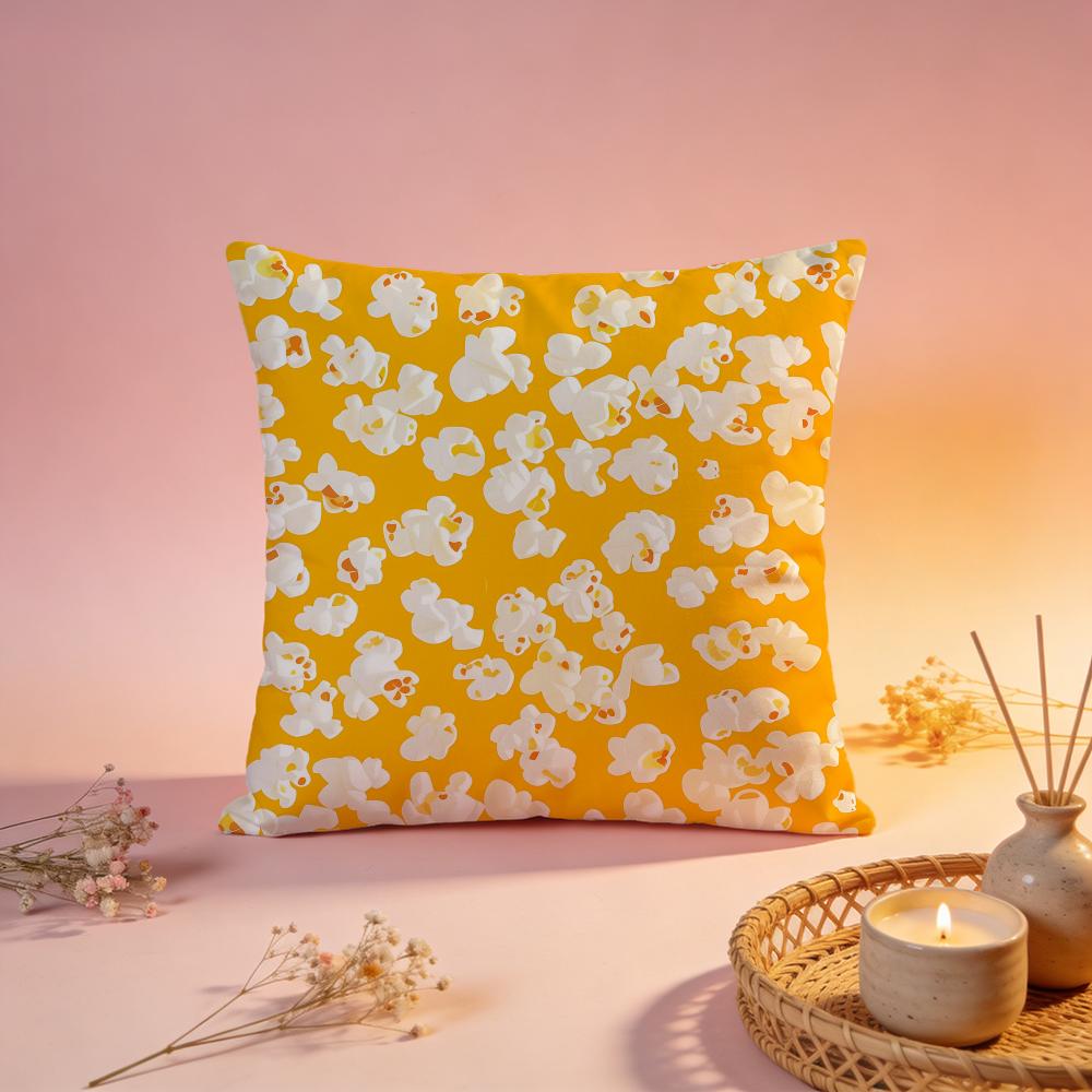Fun Popcorn Cartoon Graphic Cushion Cover Comfortable Durable Pillow Cover MultiScene for Home Office Car Sofa
