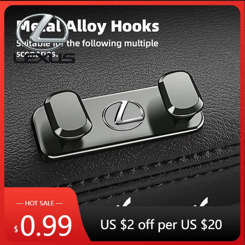 SKIA7 Interior Stickers Zinc Alloy Car Hook Adhesive Storage Hooks Interior Accessories For Lexus F-SPORT ES RX NX LS UX LM LX GX LC R