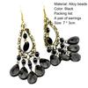 1 Pair Hoop Earrings Exquisite Bright Hollow Pendant Water Drop Beads Earrings for Daily Life