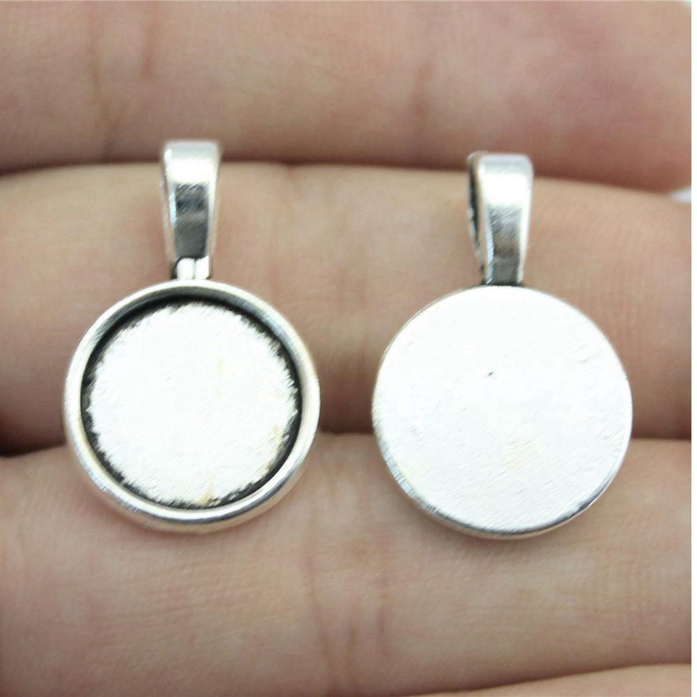 Fit Round 16mm Glass Cabochon Base Setting Tray Accessories Parts Men's Jewellery Bulk Original Cheapest Items