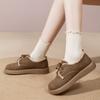 New Genuine Leather Shoes for Women Lace-up Platform Casual Shoes Winter Plush Flat Heel Women's Boots Zapatos De Mujer WSH5236