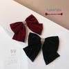 Grande Barrette Nœud en Velours Rouge pour Mariage ou Tenue de Soirée - Coiffe Style Influenceuse Coréenne