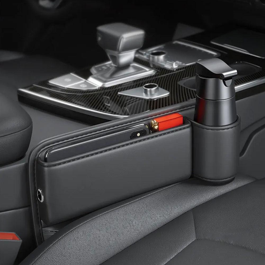 PU Leather Car Seat Bag Case Storage Bag For Auto Console Side Seat Plug Filler Organizer Car Crevice Stowing Tidying Pocket