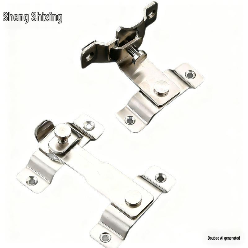 Extra Large Stainless Steel Sliding Door Lock with Right Angle Clasp for Bathroom