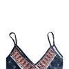 Women's Boho Paisley Print Cami Dress Tie Front Spaghetti Straps Short Dresses