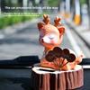 Solar Car Ornament  Automatic Swing Deer Figurine Animal Doll Child Toy Holiday Gifts Center Console Car Accessories Home Decor