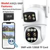 2024 New EU 9MP PTZ Wifi Camera Dual Screen 8X Digital Zoom Human Detection Outdoor Security Protection CCTV Surveillance IP Camera iCSee