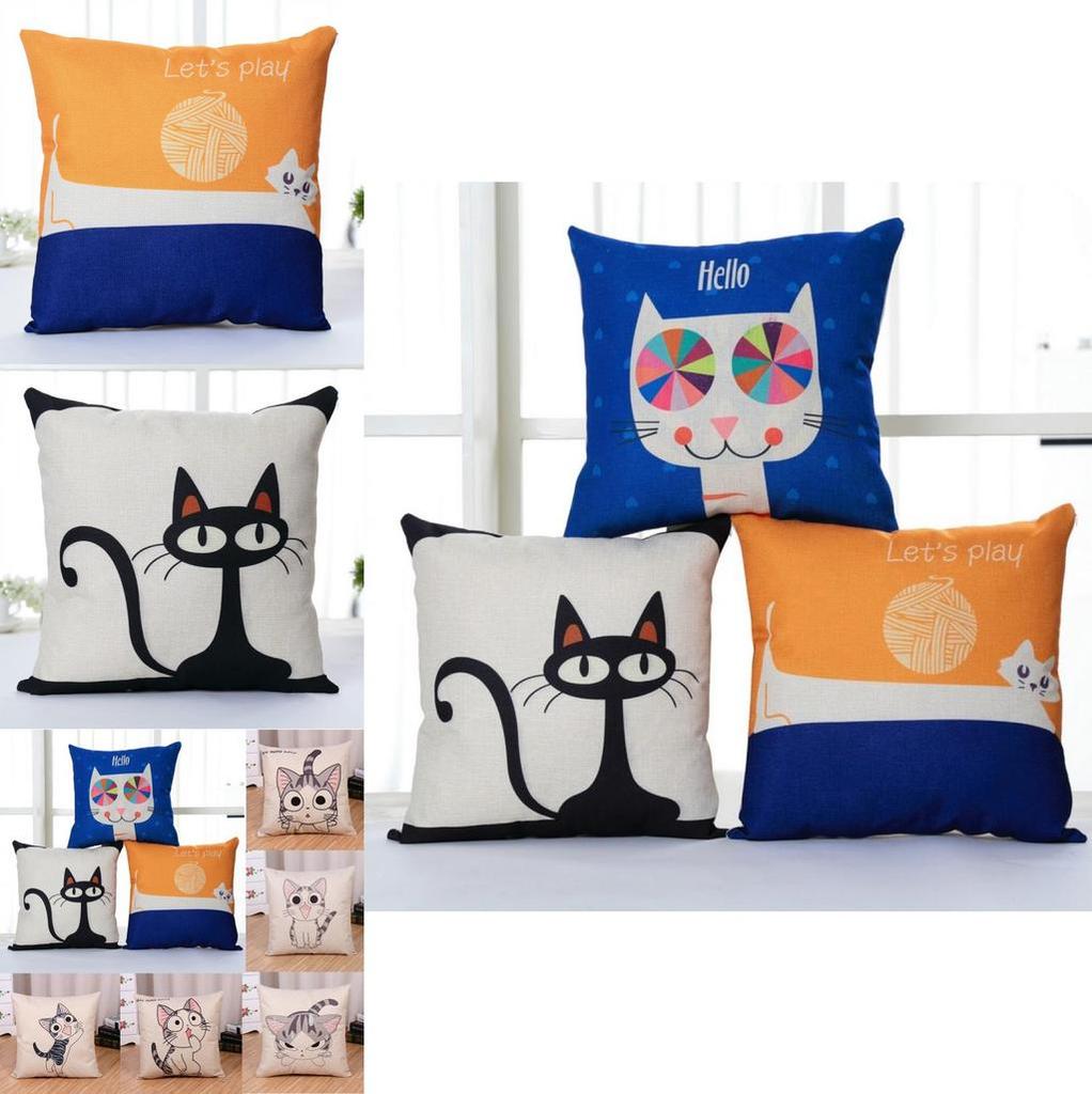 Cartoon Animal Cushion Cover With Printed Design For Bedroom And Lounge
