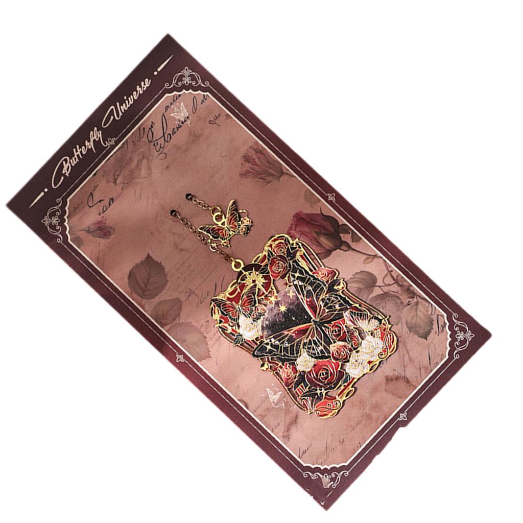 Metal Bookmarks Hollow Butterfly Book Reading Bookmarks Markers Retro Bookmarks with Pendant Page Marker for Reading