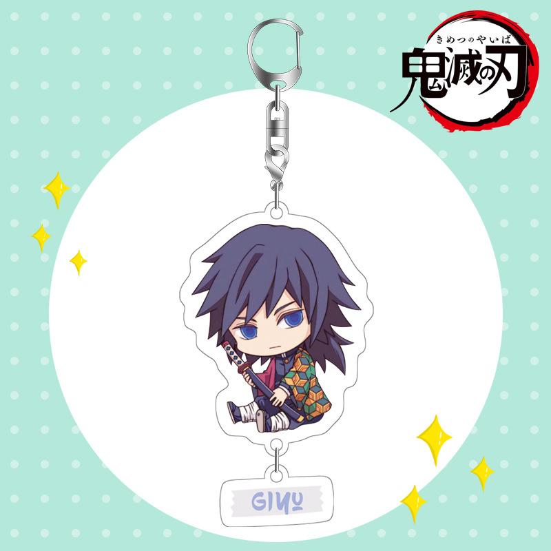 Demon Slayer Acrylic Keychain Tanjiro Nezuko Anime Double Sided Key Ring Accessories for Cosplay Set Gift Fans