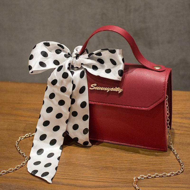 Шелковый шарф Сумка Маленькая женская сумка-мессенджер красный