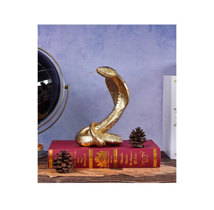 Golden Cobra Light Luxury Ornament for Living Room or Office Decor
