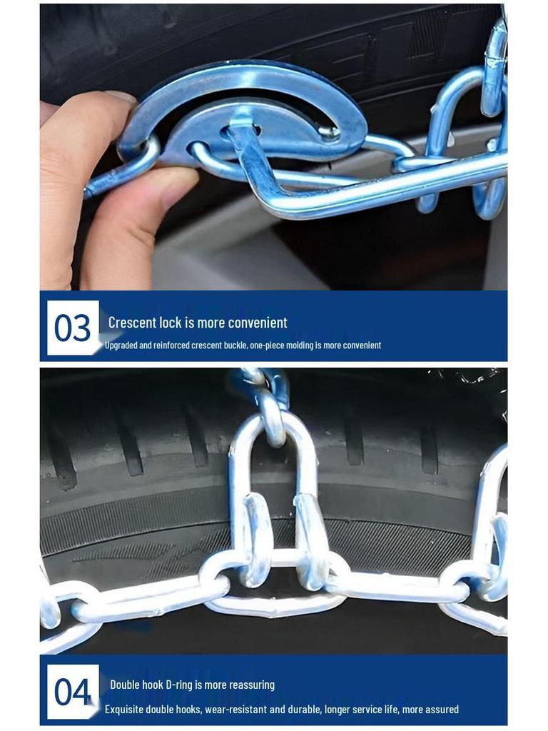 Full Coverage Winter Tire Anti-Skid Snow Chains - Thickened and Encrypted Traction Chains