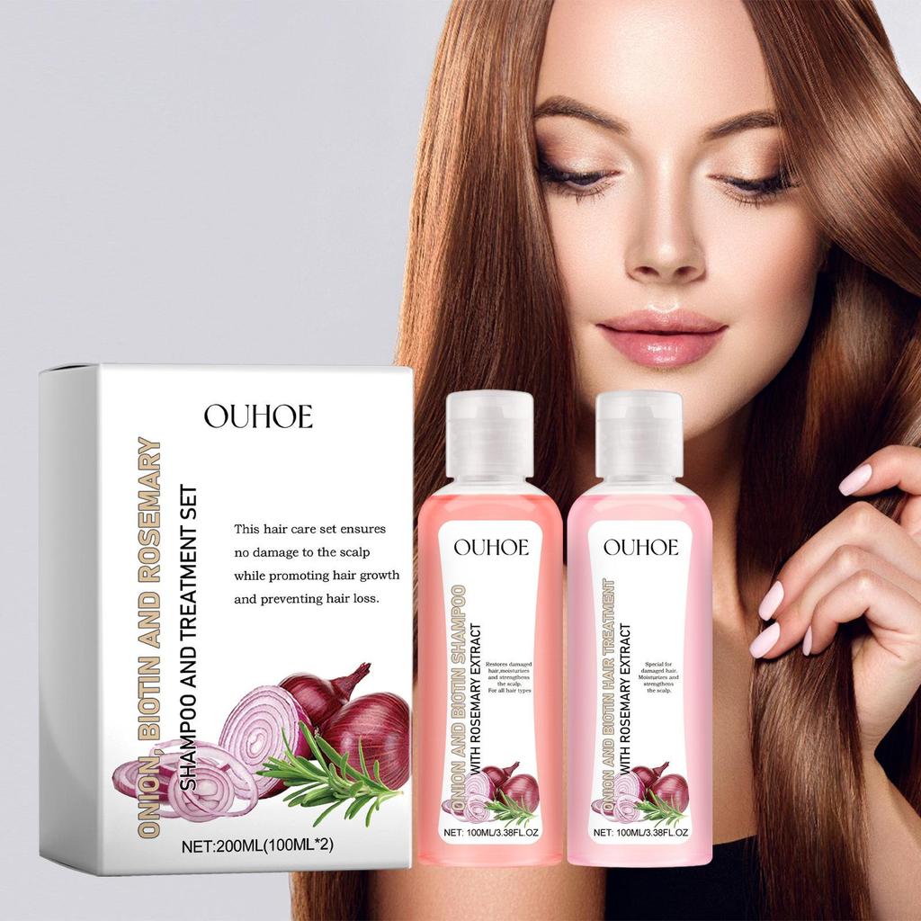 Zwiebel-Biotin-Rosmarin-Shampoo-Set nährt Haarwurzeln und Kopfhaut