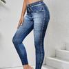 Women's Imitation Denim Leggings With Pockets High Stretchy Comfortable Tummy Control Fitness Gym Yoga Pants Daily Wear