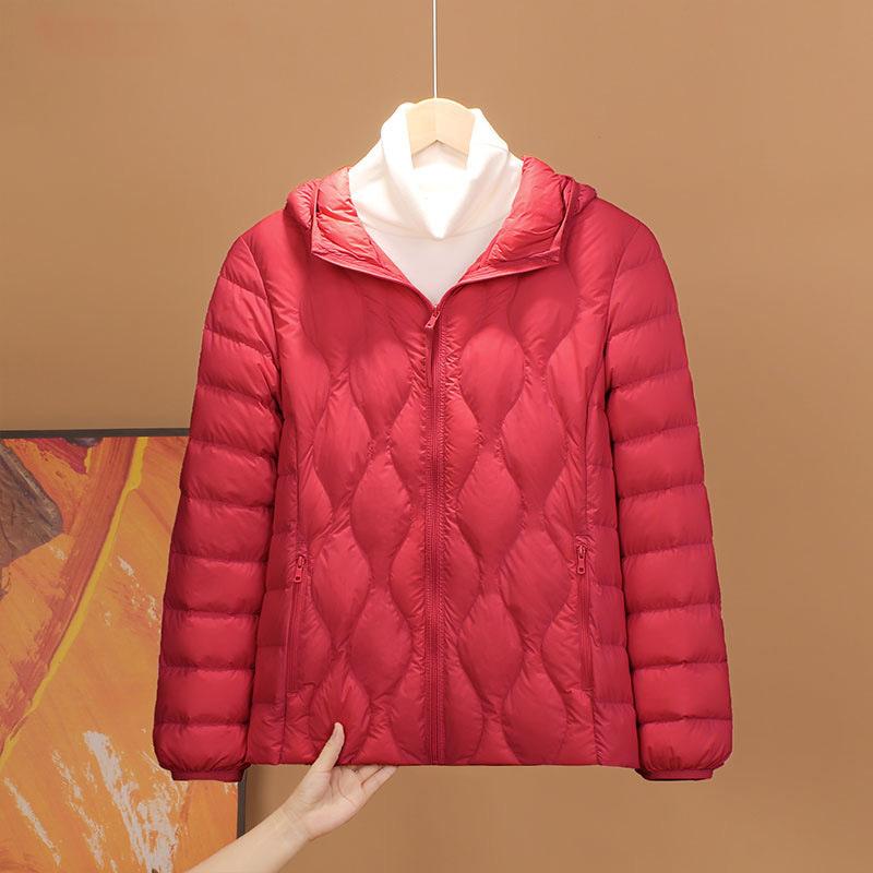 Light down jacket women's winter out-of-season fashion versatile casual short hooded slim-fit warm jacket