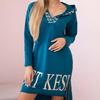 Women's Hooded Letter Print Sweatshirt Dress Long Sleeve Casual Mini Dress
