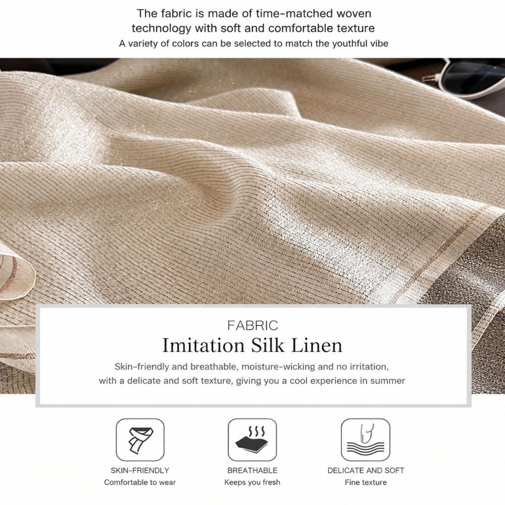Breathable Imitation Silk Scarf Large Size Soft Silky Scarf Fashion Border Shawl Autumn Winter